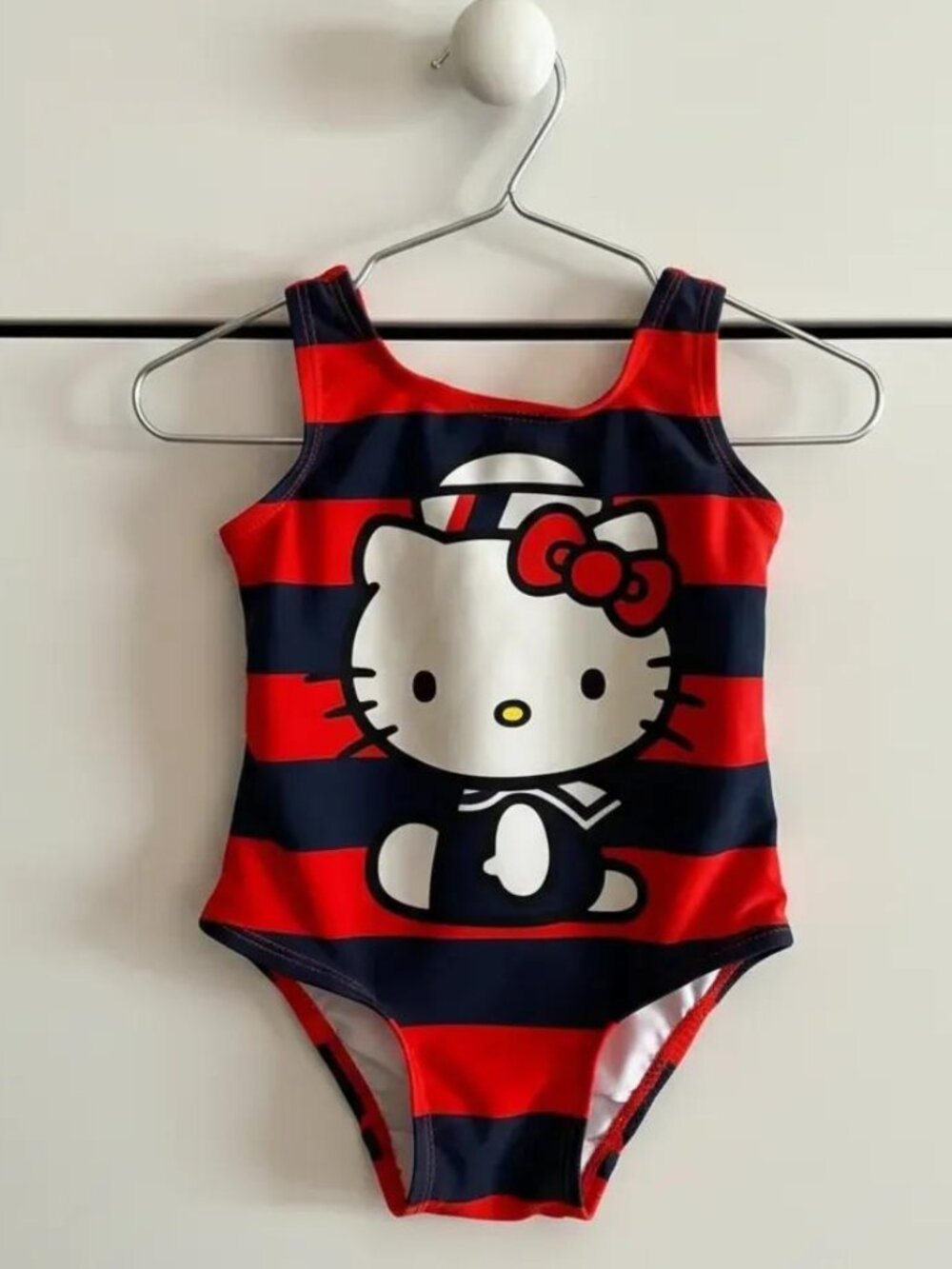 Sanrio Hello Kitty Nautical Stripe One Piece Swimsuit size 12 Months